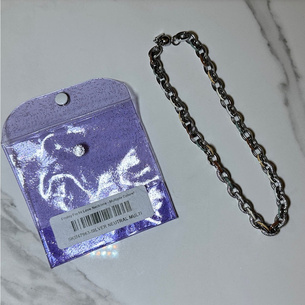 BAR by Alexa Rae Friday I’m in Love Silver Neutral Multi Necklace